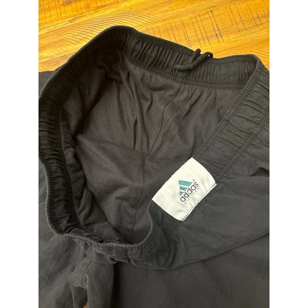 Vintage 90s Adidas Equipment EQT Soccer Track Pants Black Baggy Y2K